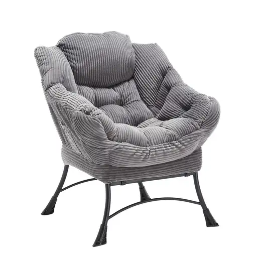 Sillón CollaHausse en tela, con otomana, reposabrazos, un bolsillo lateral