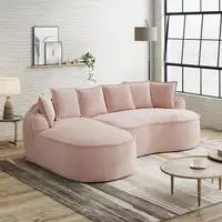 Sofá de esquina CollaHausse en chenilla, Modular, Sin marco, Espuma, Forma en L
