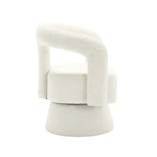 Sillón CollaHausse en tejido afelpado, Giratorio 360°, Asiento amplio acolchado