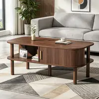 Mesa de centro CollaHausse en mdf, 110×55×45 cm, Puerta enrollable 110x55x45cm Mesa de centro CollaHausse en mdf, 110×55×45 cm, Puerta enrollable 110x55x45cm
