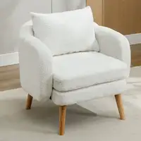 Sillón CollaHausse en terciopelo teddy, con cojín, cojín extra grueso, acolchado