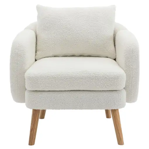 Sillón CollaHausse en terciopelo teddy, con cojín, cojín extra grueso, acolchado
