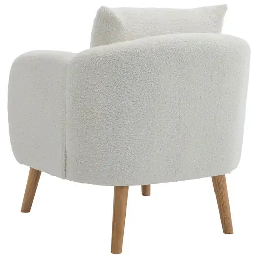 Sillón CollaHausse en terciopelo teddy, con cojín, cojín extra grueso, acolchado