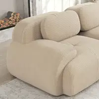 Sofá de esquina CollaHausse de pana, Con cojines, Beige Sofá de esquina CollaHausse de pana, Con cojines, Beige