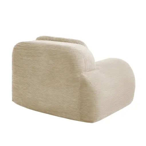 Sofá de esquina CollaHausse de pana, Con cojines, Beige