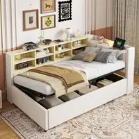 Cama CollaHausse en terciopelo, 90x200 cm, Con almacenamiento hidráulico 90x200cm Cama CollaHausse en terciopelo, 90x200 cm, Con almacenamiento hidráulico 90x200cm