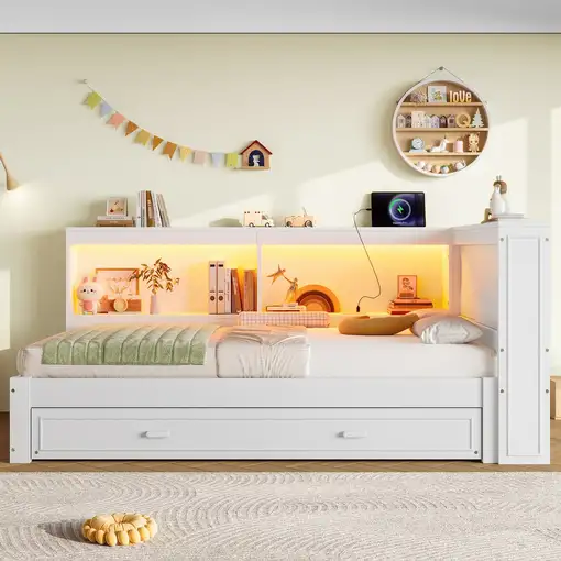 Cama banco CollaHausse Cama nido, Con cama escamoteable, Con LED 90x200cm