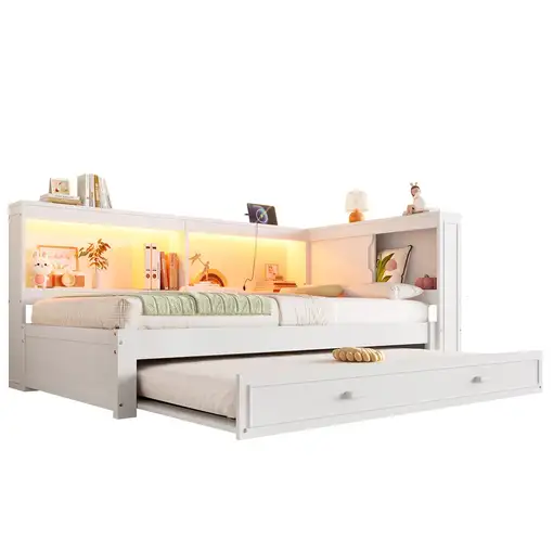 Cama banco CollaHausse Cama nido, Con cama escamoteable, Con LED 90x200cm