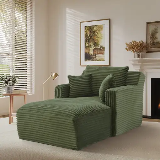 Chaise longue CollaHausse en pana, Sin montaje, Función relax
