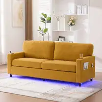 Sofá CollaHausse en chenilla, USB-C, LED ambiental, Portavasos Sofá CollaHausse en chenilla, USB-C, LED ambiental, Portavasos