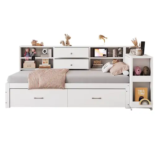 Sofá cama CollaHausse en madera, Multifuncional, Almacenamiento oculto 90x200cm