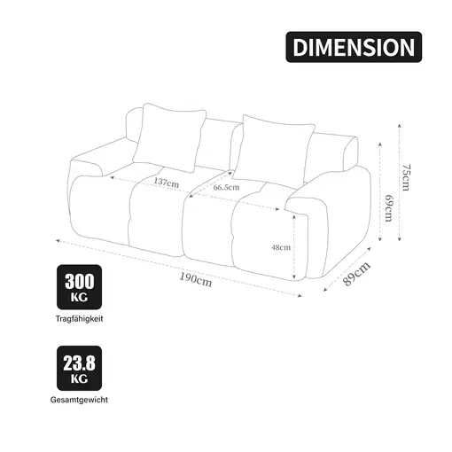 Sofá modular CollaHausse en chenilla, Modular, Compresión, Relleno de espuma 30D
