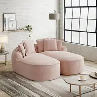 Sofá CollaHausse en chenilla, Sin marco, Chaiselongue doble extragrande