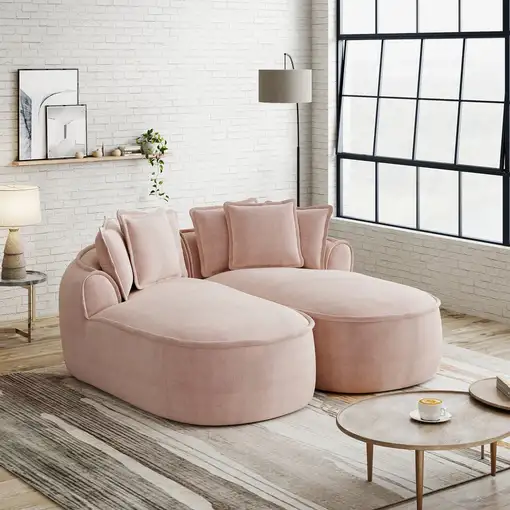 Sofá CollaHausse en chenilla, Sin marco, Chaiselongue doble extragrande Sofá CollaHausse en chenilla, Sin marco, Chaiselongue doble extragrande