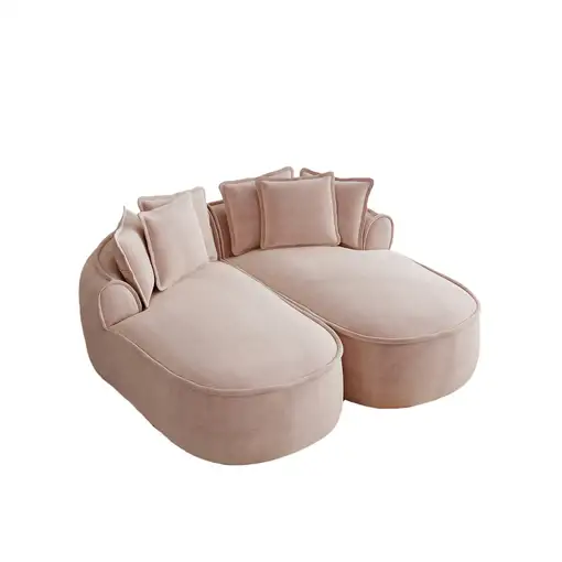 Sofá CollaHausse en chenilla, Sin marco, Chaiselongue doble extragrande