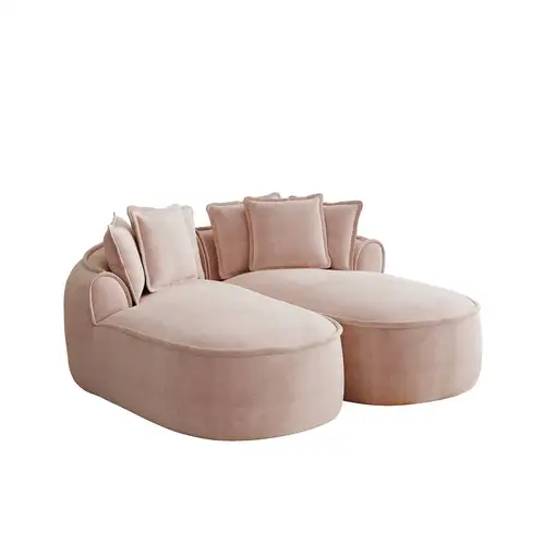 Sofá CollaHausse en chenilla, Sin marco, Chaiselongue doble extragrande