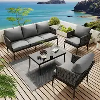 Conjunto de salón de jardín CollaHausse en acero galvanizado, Cojines cómodos Conjunto de salón de jardín CollaHausse en acero galvanizado, Cojines cómodos