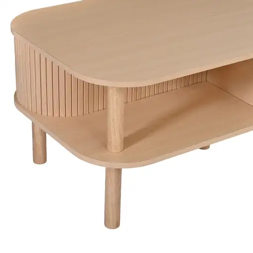 Mesa de centro CollaHausse en mdf, Ruedas, Estantes abiertos 110x55x45cm