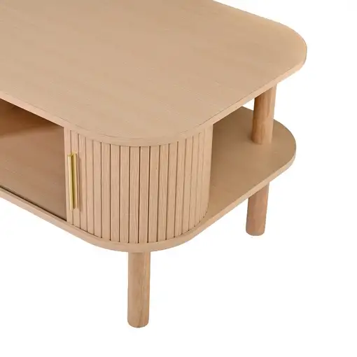 Mesa de centro CollaHausse en mdf, Ruedas, Estantes abiertos 110x55x45cm