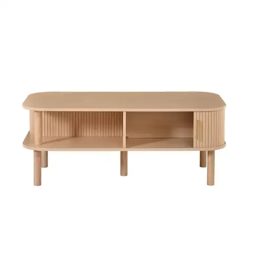 Mesa de centro CollaHausse en mdf, Ruedas, Estantes abiertos 110x55x45cm