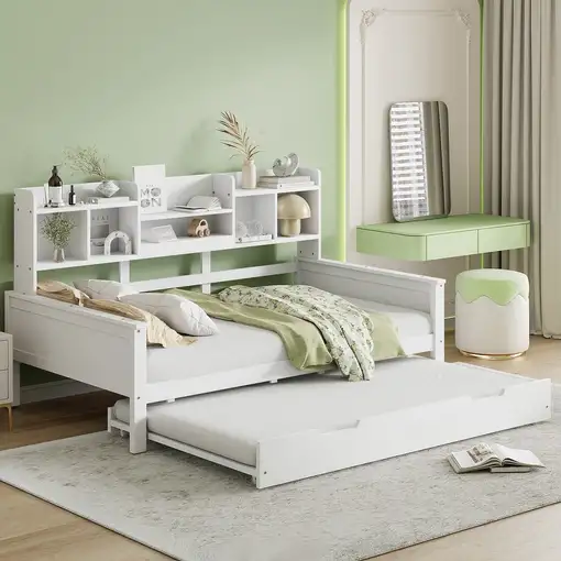 Sofá cama CollaHausse en madera de pino, Extensible 90x200cm Sofá cama CollaHausse en madera de pino, Extensible 90x200cm