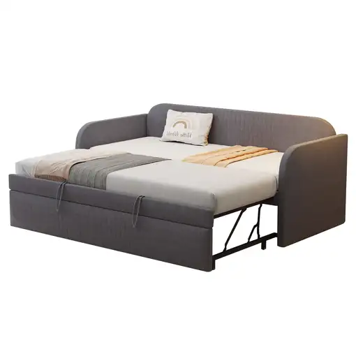 Cama CollaHausse en lino, Extensible, Convertible en sofá cama 90/180x190cm