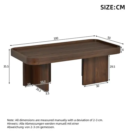 Mesa de centro CollaHausse en MDF y tablero de partículas 100x50x35.5cm