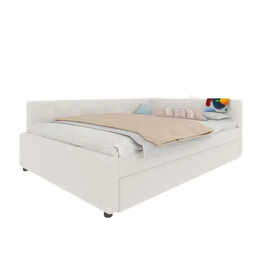 Cama CollaHausse en cuero sintético, 140x200cm, Somier de láminas 140x200cm