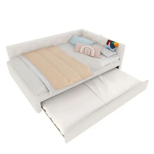 Cama CollaHausse en cuero sintético, 140x200cm, Somier de láminas 140x200cm