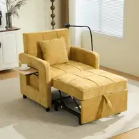 Sillón cama CollaHausse en chenilla, Dos en uno, Con cojín, Bolsillos laterales Sillón cama CollaHausse en chenilla, Dos en uno, Con cojín, Bolsillos laterales