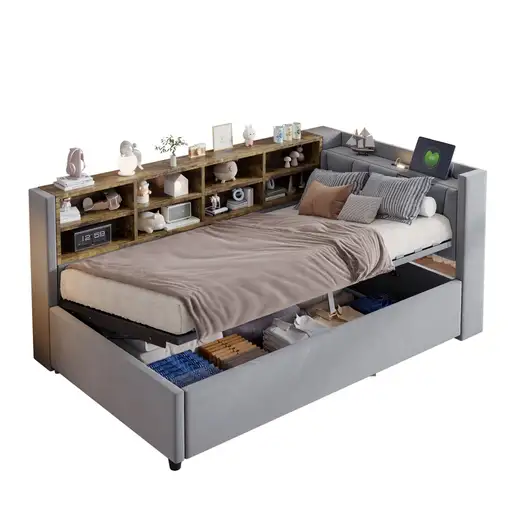 Cama CollaHausse en terciopelo, 90x200 cm 90x200cm