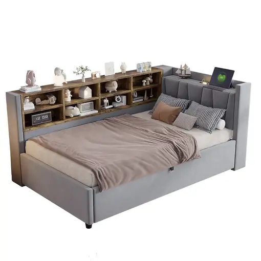 Cama CollaHausse en terciopelo, 90x200 cm 90x200cm
