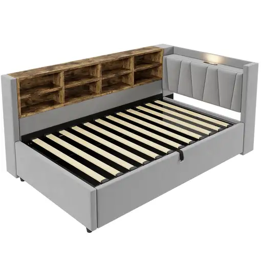 Cama CollaHausse en terciopelo, 90x200 cm 90x200cm