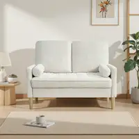 Sofá CollaHausse en terciopelo acanalado, 2 plazas, Cojines acolchados, Compacto