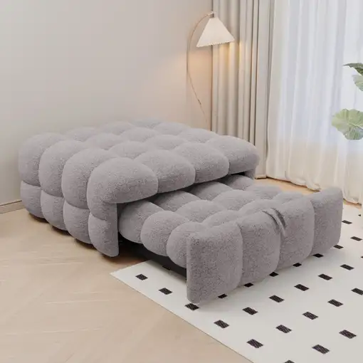 Cama CollaHausse en tejido teddy, 2 en 1, Reposapiés, Convertible en cama