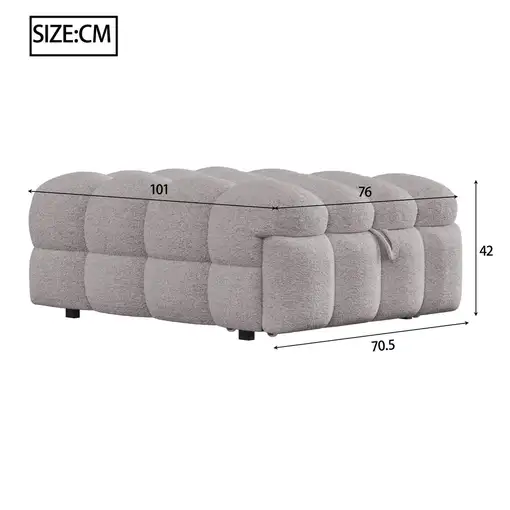Cama CollaHausse en tejido teddy, 2 en 1, Reposapiés, Convertible en cama