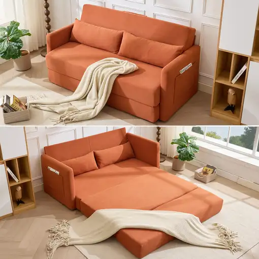 Sofá cama CollaHausse en terciopelo acanalado, 2 en 1, Plegable 165x92x82cm Sofá cama CollaHausse en terciopelo acanalado, 2 en 1, Plegable 165x92x82cm