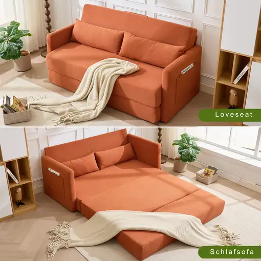 Sofá cama CollaHausse en terciopelo acanalado, 2 en 1, Plegable 165x92x82cm