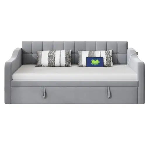 Sofá cama CollaHausse en terciopelo, 2 en 1, Multifuncional 90x180x190cm
