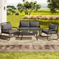 Conjunto de salón de jardín CollaHausse en hierro galvanizado, Mesa incluida