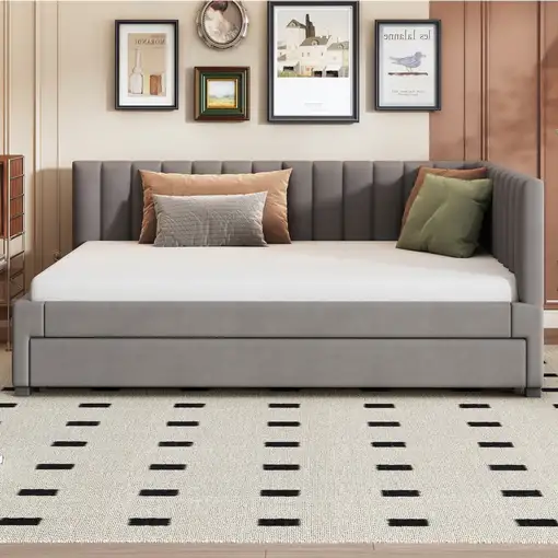 Cama CollaHausse en terciopelo, 140x200, Convertible en sofá cama 140x200cm