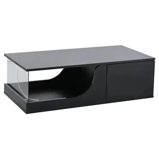 Mesa de centro CollaHausse en mdf, 2 cajones, Brillante 100x50x30cm