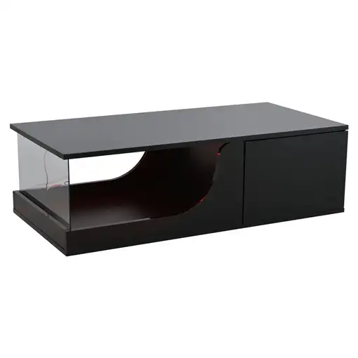 Mesa de centro CollaHausse en mdf, 2 cajones, Brillante 100x50x30cm
