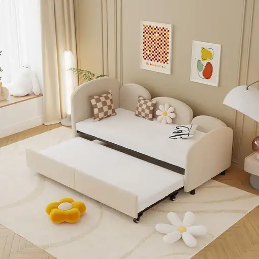 Cama CollaHausse en terciopelo, Con cajones de almacenamiento, Cama de día