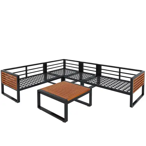 Sofá de jardín CollaHausse en hierro galvanizado, Conjunto lounge