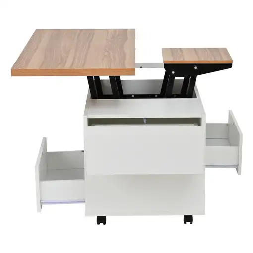 Mesa de centro CollaHausse 4 ruedas, Multifuncional, 4 cajones 100x50x52cm