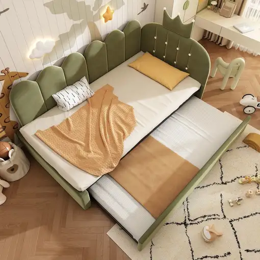 Sofá cama CollaHausse en terciopelo, Cama nido 90x190 cm, Forma en L 90x200cm Sofá cama CollaHausse en terciopelo, Cama nido 90x190 cm, Forma en L 90x200cm