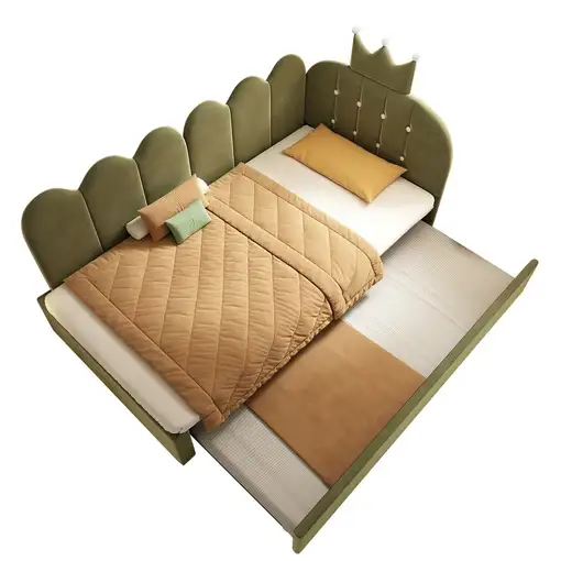Sofá cama CollaHausse en terciopelo, Cama nido 90x190 cm, Forma en L 90x200cm