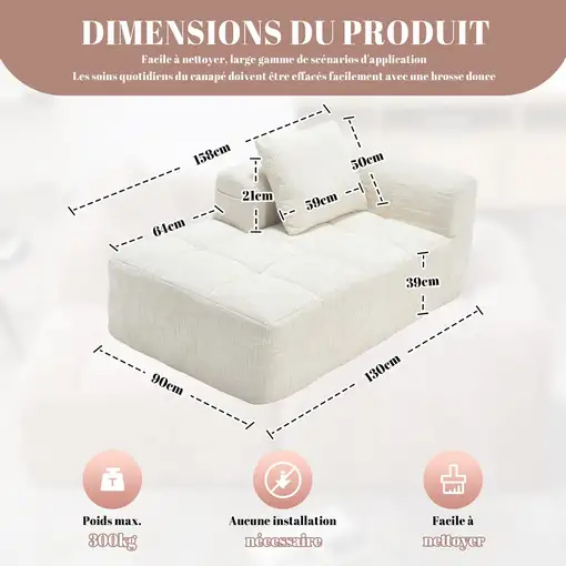 Chaise longue CollaHausse No requiere montaje, Cojín incluido