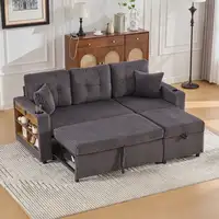 Sofá CollaHausse en pana, Espacio de almacenamiento, Cama extraíble, USB-C